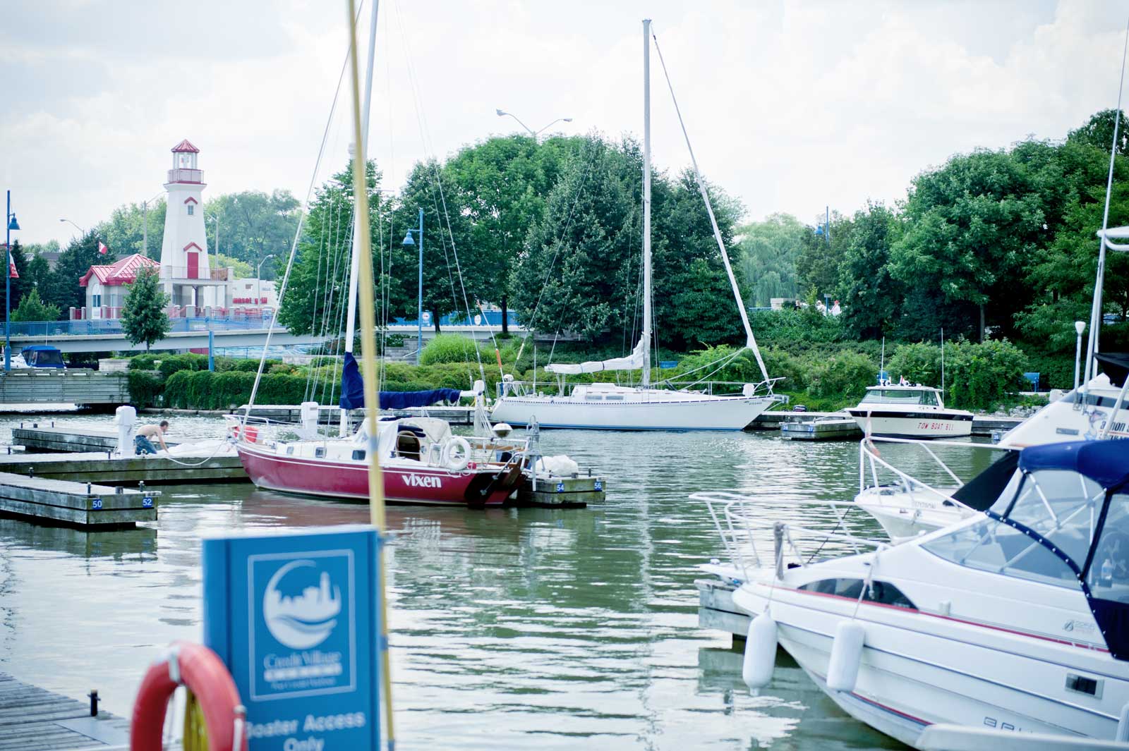 Port Credit harbour beside The Waterside Inn
